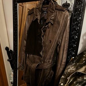 NWT Muubaa Brown Leather Suede Jacket 6 US 10 UK